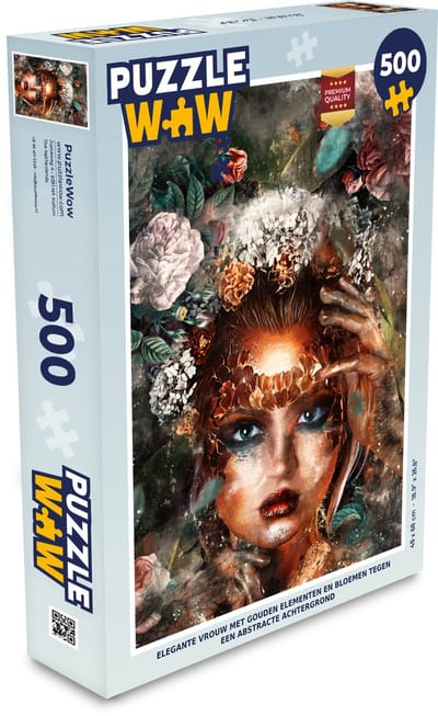 Puzzel Bloem - Make up - Goud - Legpuzzel - Puzzel 500 stukjes