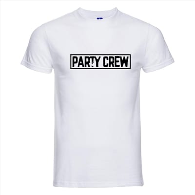 T-shirt Party crew | Festival | wit | Maat XS