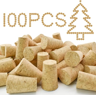Dailygoods- Wijnkurken Natuurlijke Zachte - Kurk Stoppers - Afdichten - Knutselprojecten - Pack van 100 - Ideaal voor Kinderen - Kurken