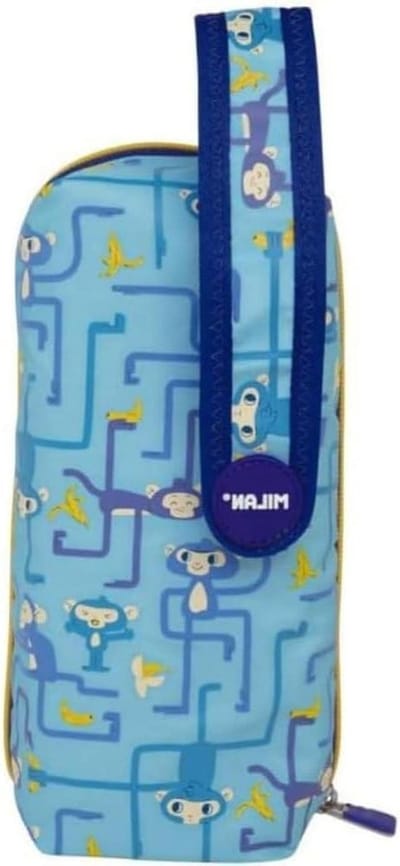 Etui met inhoud - Pennendoos Pennenetui - Schoolspullen Organiseren - Verwijderbare binnenvakken - 225 x 115 x 11 cm - Blauw