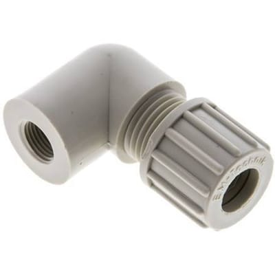 10x8mm & G1/8'' PP L-Vorm Knelfitting Binnendraad 10bar
