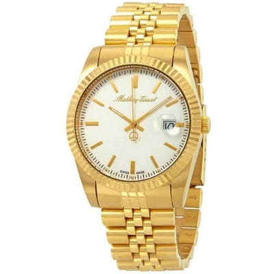 Mathey-Tissot Mathy III Goudkleurig Roestvrij Staal Wit Wijzerplaat Kwarts H810PI Herenhorloge wit