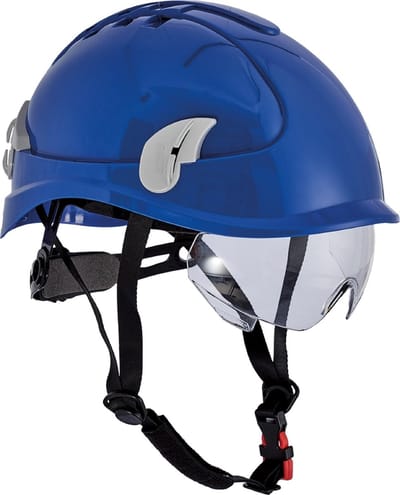 Alpinworker veiligheidshelm marine met bril