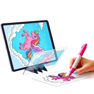 Crafts&Co Tekenprojector voor Telefoon & Tablet - Leren Tekenen & Kleuren voor Kinderen en Volwassenen - DIY - Tekenmachine Beginners - Tekenspullen - Interactief Speelgoed - Cadeau voor Meisjes & Jongens - 4, 5, 6, 7, 8, 9, 10, 11, 12+ Jaar - Zwart