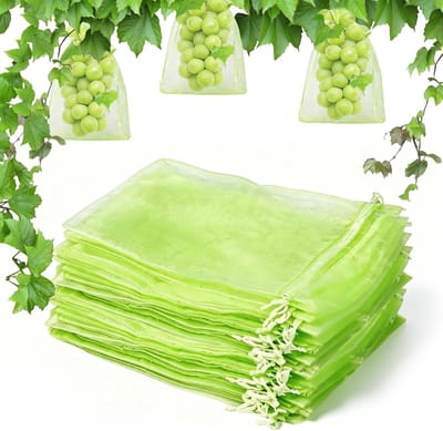 100 stuks druivenbeschermzakken voor fruit, wijndruiven en planten, met trekkoord (17 x 23 cm)