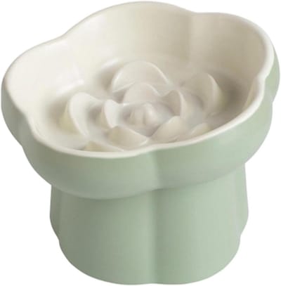 Slow Eating Cat Bowl, Pet Puzzle Bowl, Antislip Puppy Slow Feeder met materiaal, Gemakkelijk schoon te maken met Vaatwasser, Huisdieraccessoires, 14 x 10 cm Interactieve Feeding voor Thuis