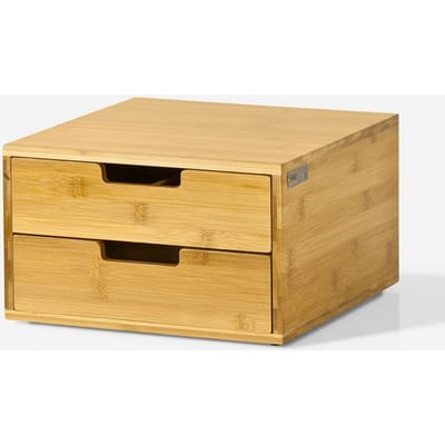 SoBuy Capsulehouder met 2 Lades - Bamboe - 30 x 18 x 31 cm