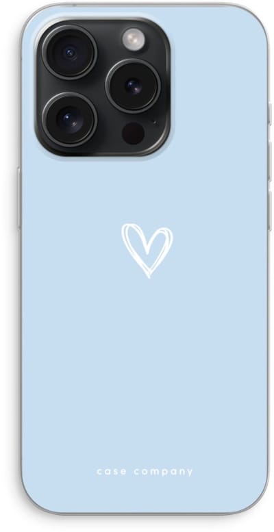 Case Company® - Hoesje geschikt voor iPhone 15 Pro hoesje - Klein Hart Blauw - Soft Cover Telefoonhoesje - Bescherming aan alle Kanten en Schermrand