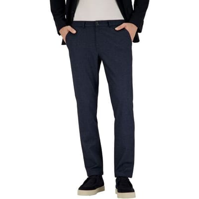 Gardeur Broek Tonic Patterned Jersey Flanel Touch Cosy Comfort Wool Look Marine / male