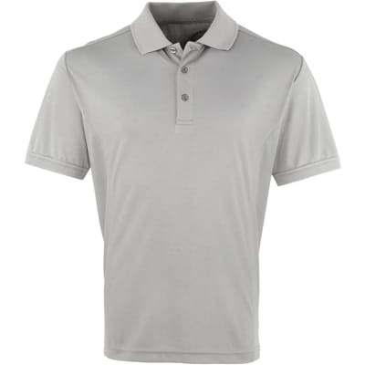 Premier Heren Coolchecker Pique korte mouw Polo T-Shirt (Zilver)