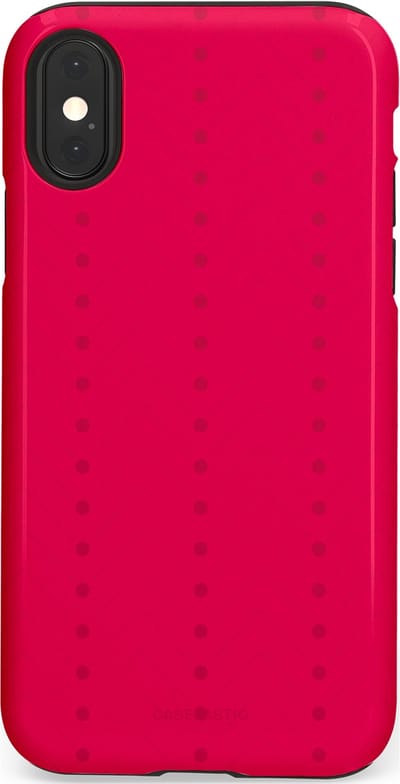 Casetastic Hoesje Geschikt voor Apple iPhone X/Xs - Stijlvolle Beschermende Duo-layer Case - Ritmisch rood