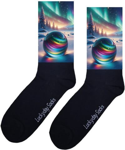 LuckyDay Socks - Knikker sokken - Sneeuw - Verjaardag cadeau vrouw en man - Vrolijke sokken - Valentijns cadeau - Kerst sokken - Grappige sokken - Leuke dames en heren sokken - Moederdag - Vaderdag - Socks maken Happy - Maat 37-44