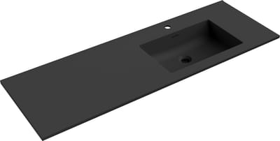 Mexen Otis ingebouwde wastafel rechts 141 x 46,5 cm, zwart mat - 25181471P