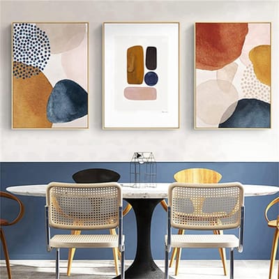 3 Delige Poster Set Abstracte Boho Wanddecoratie - Moderne Esthetische Planten Kunst - 30x40 cm Zonder Lijst