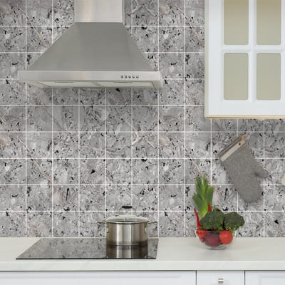 Zelfklevende muurtegelstickers voor keuken en badkamer - 30 Callao marmertegelstickers - 30 stickers 20x20cm