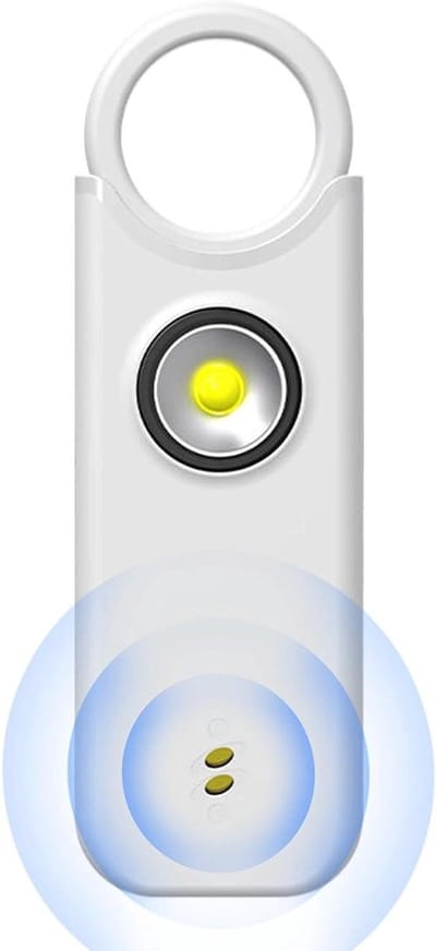 Persoonlijk Alarm - Veiligheidssirene Sleutelhanger - Veiligheid Vergroten - Snelle Toegang Ontwerp - 9.5 x 1.8 x 4.7 cm - Wit