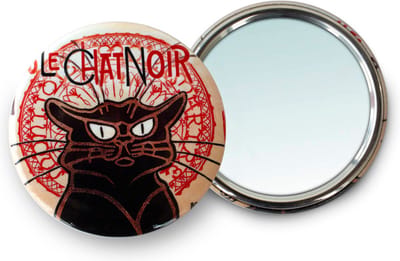 Lanzfeld - Zakspiegeltje Ø 80 mm - Make up spiegel - Théophile Steinlen - Le Chat Noir