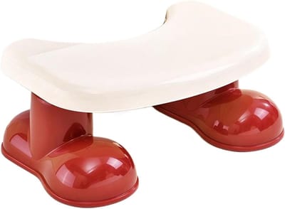 Ontlastingskruk Toilet - Poepkruk Krukje - Comfortabel Zitten - Antislip Textuur - 15.5 x 26.5 x 15.5 cm - Rood