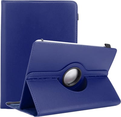 Cadorabo Tablet Hoesje geschikt voor Alcatel 1T (7 Zoll) 2021 in Donker Blauw - 360 graden beschermhoes van imitatieleer met standfunctie en elastische band