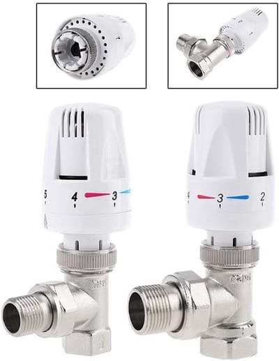 Thermostatische Radiatorregelklep - Verwarming Klep - Vloerverwarming Regel - Koperen Hoekklep - G1/2 Inch