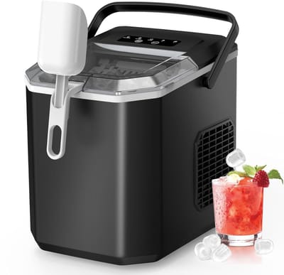 IJsblokjesmachine - 1,3L - Met IJsschep - Zelfreinigingsfunctie - 12KG / 24U - 9 Blokjes / 6 Min - Zwart
