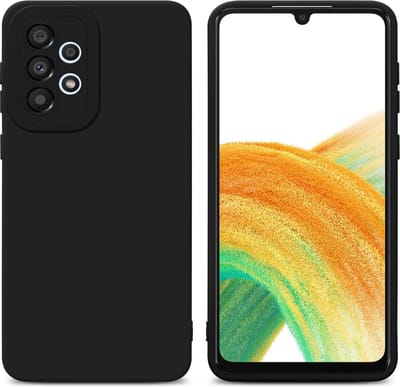 Cadorabo Hoesje geschikt voor Samsung Galaxy A32 4G in FLUID ZWART - Beschermhoes gemaakt van flexibel TPU silicone Cover Fluid Case