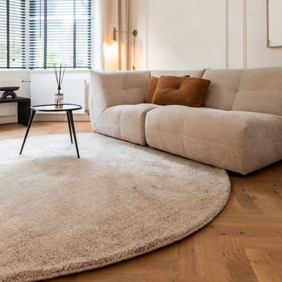 Rond Berber Vloerkleed Beige Nador - Rond 160 Ø - (M)