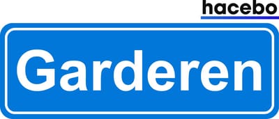 Hacebo - Plaatsnaam Sticker - 29x10 CM - Garderen sticker - Verkeersborden sticker - grappige cadeaus - Garderen