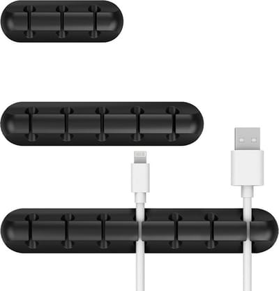 Kabel Organiser Clips zelfklevende Kabelhouder set, Kabelclips voor 7, 5 en 3 kabels - zwart
