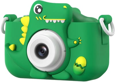 Peysaitr - Kinder Camera Dinosaurus - Speelgoed Digitale Camera - HD Dubbele Lens - 32GB geheugenkaart - Muziek & Spelletjes - Voor Jongens & Meisjes 3-12 Jaar - Groen - 1 stuk