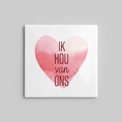Ik Hou Van Ons Romantische Hart Tegel – Liefdestekst Decoratie – Keramische Tegel 15 × 15 cm
