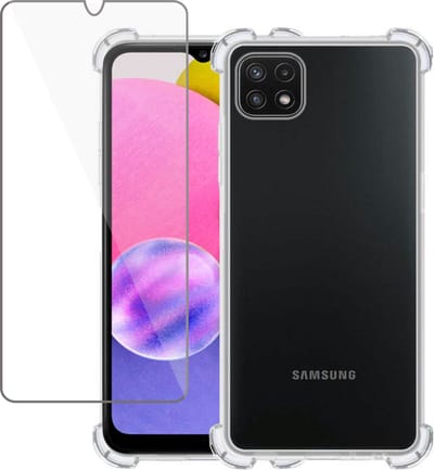 Hoesje geschikt voor Samsung A03s - Screen Protector - Transparant Case