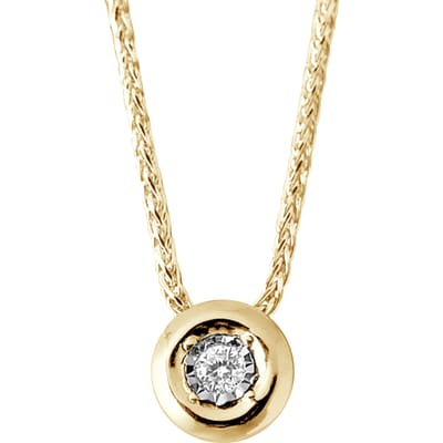 Ketting Diamond Solitaire 0020 Cts Serti Illusion 0,50 Cts Yellow Gold
