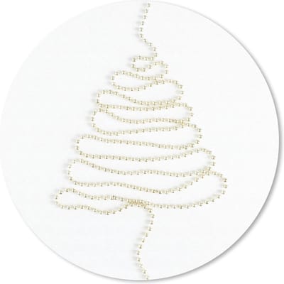Muismat rond 20x20 cm - Mousepad Winter - Kerst - Boom - Kralen - Ronde muismatten - Kerst - Cadeau - Kerstcadeau voor mannen en voor vrouwen