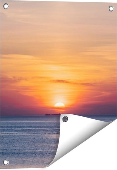 Gards Tuinposter Zonsondergang in de Noordzee - 40x50 cm - Tuindoek - Tuindecoratie - Wanddecoratie buiten - Tuinschilderij