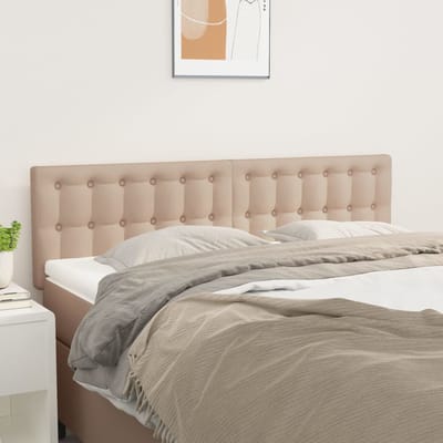 vidaXL - Hoofdborden - 144x5x78/88 - cm - kunstleer - cappuccinokleurig