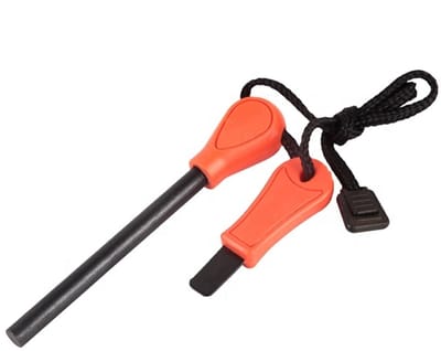 Vuurstarter - Magnesiumstick - Vuursteen - Survival fire starter - Kampvuur - Vuur maken - Outdoor - Bushcraft - Kamperen - Noodsituatie - Oranje - Jonyx