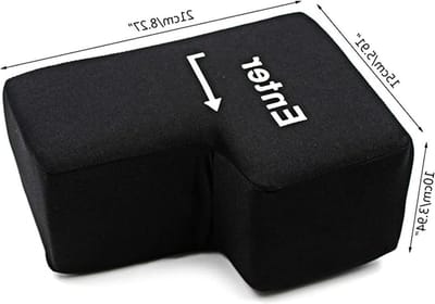 Grote Enter Knop - Druk Kussen - Stress Verminderen - Zachte Vulling - 20 cm Breed - Zwart