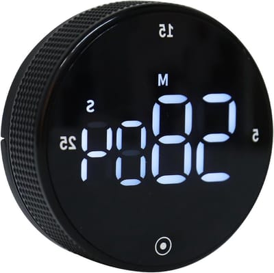 Digitale Keuken Timer met Groot LED Display, Snel Instelbare Rotary Knop en 3 Vooraf Ingestelde Tijden voor Koken, Bakken en Studeren