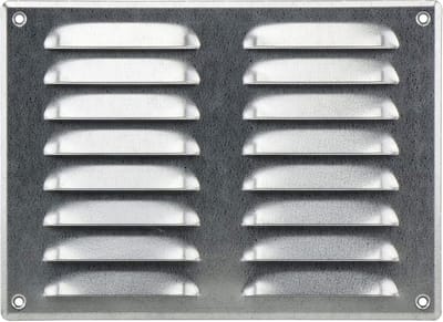 Ventilatierooster Verzinkt Metaal met Insectenwering 260x190 mm