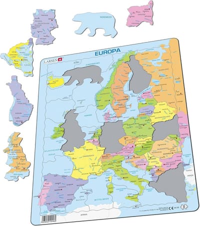 Educatieve Puzzelkaart van Europa met 37 Stukken voor Kinderen