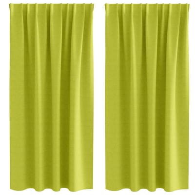vidaXL Zwart-out Gordijnen met Ringen 2 st Groen 175 x 140 cm
