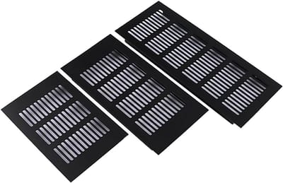 Ventilatierooster - Lamellenrooster - Kast Ventilatie - Aluminiumlegering - 10 cm - Zwart