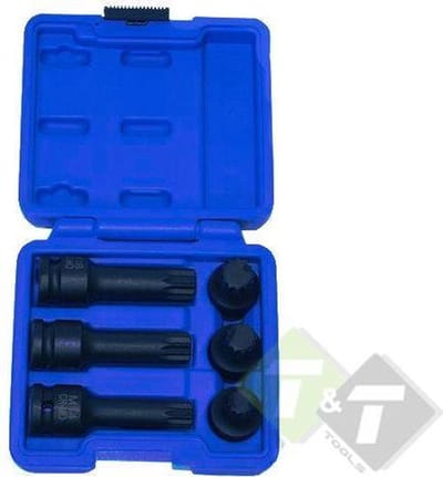 Veeltand krachtdopset, 6 delig, 1/2 duims aansluiting, M14, M16 en M18
