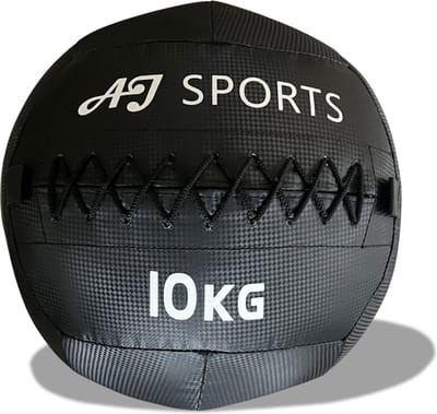 AJ-Sports Wall Ball 10kg - Medicijnbal - Medicine ball - Gewichtsbal - Krachtbal - Trainingsbal - Krachttraining - Zwart