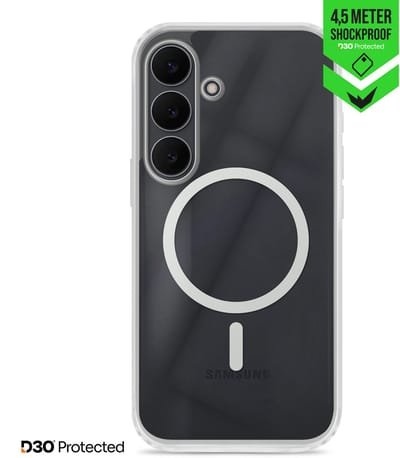 Striker Doorzichtig Hoesje geschikt voor Samsung Galaxy S25 FE MagSafe Telefoonhoesje Hardcase | Striker X-Core Xtreme Impact Backcover Shockproof | Geschikt voor MagSafe | Geschikt voor Draadloos Opladen met Magnetische Ring | Geschikt voor MagSafe
