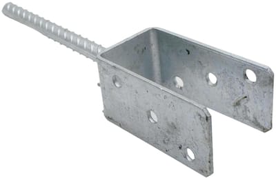 Paalanker U-beugel - Voet voor palen - Stevig plaatsen - Gegalvaniseerd staal - 141x325x120mm - Zilver