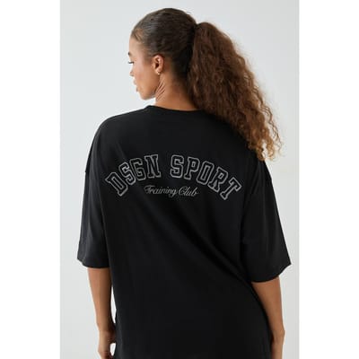 Dames DSGN Studio Sport Training Club Oversized T-Shirt | Zwart | Maat: 2XL