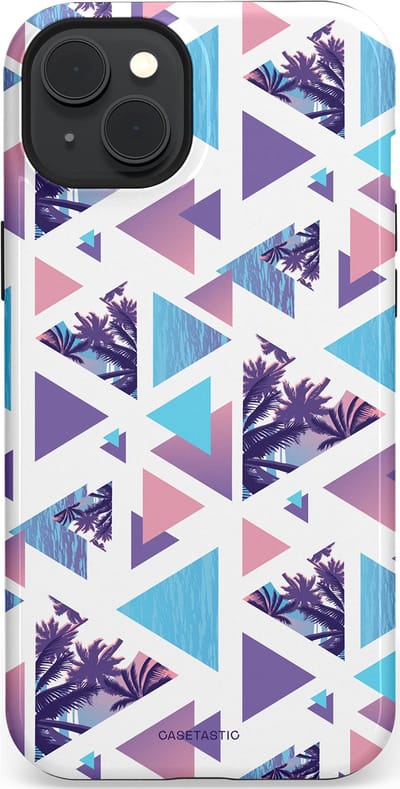 Casetastic Hoesje Geschikt voor Apple iPhone 15 Plus Magsafe - Stijlvolle Beschermende Duo-layer Case - Zomervibe geometrie