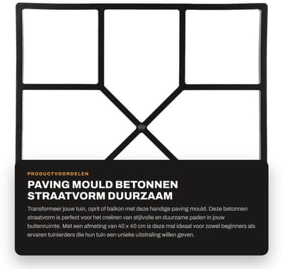 Dailygoods- Betonvorm Handmatig - Bestratingsvorm 40 x 40 cm - Geometrisch Patroon - Voor Tuin en Gazon - Eenvoudig te Gebruiken - Voor Op Maat Gemaakte Stapstenen - Bestratingsmal